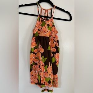 Fighting Eel Ava Sky girls dress in Walnut Bougainvillea size 4T